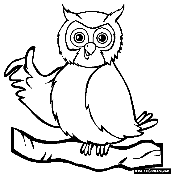 Perched Owl Coloring Page
