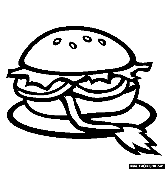 Oxtail Burger Coloring Page