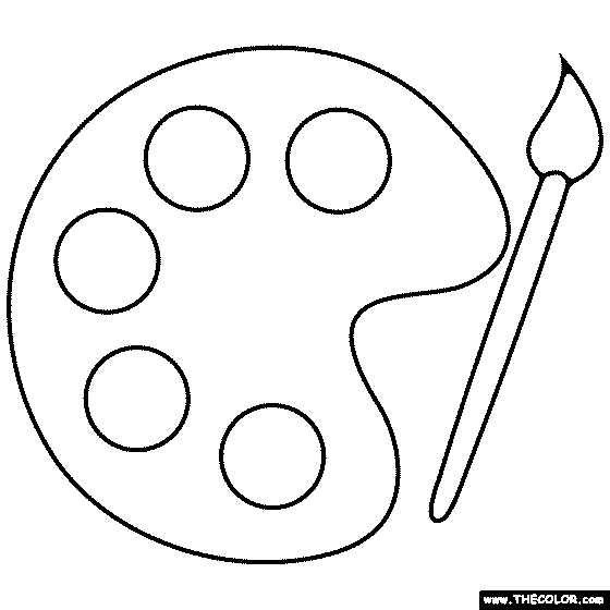 Paint Palette Coloring Page