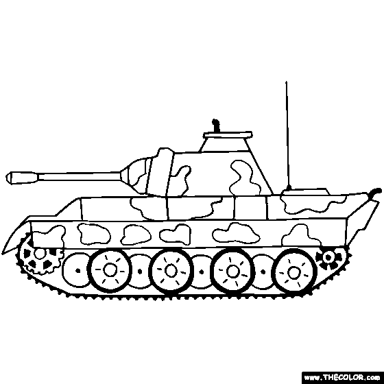 Panzer Panther Tank Online Coloring Page