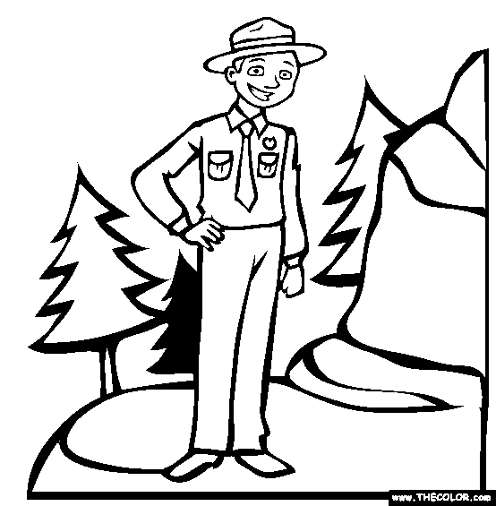 Park Ranger Coloring Page