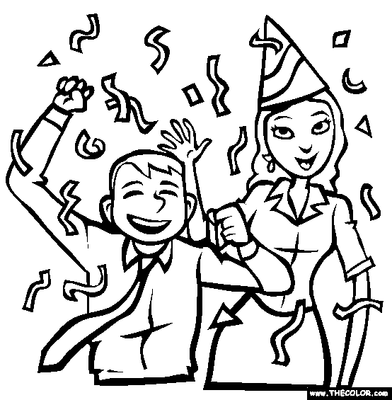 Partying Coloring Page