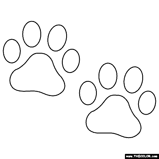 Paw Prints Coloring Page