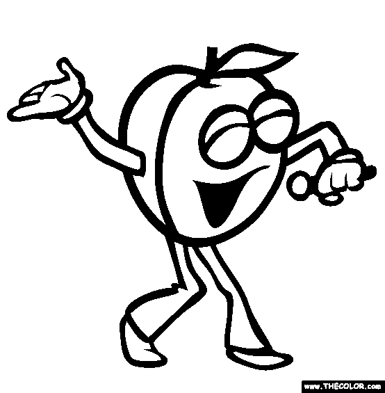 Peach Coloring Page