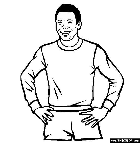 Pele Brazillian Footballer Soccer player Coloring 