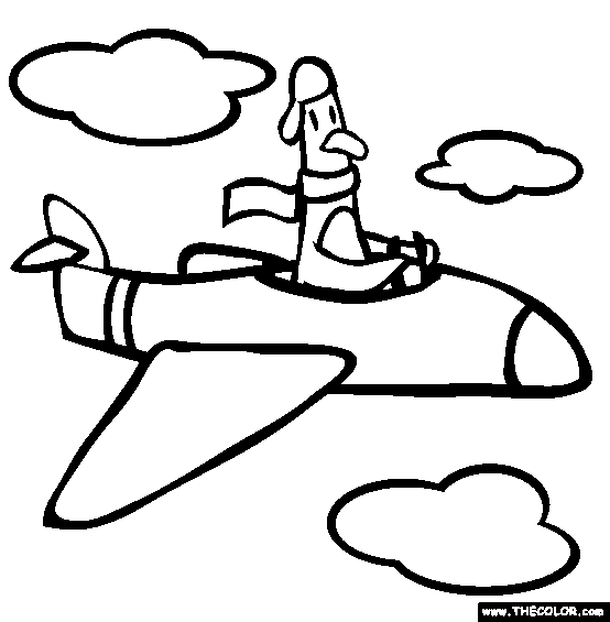 Penguin Pilot Online Coloring Page 