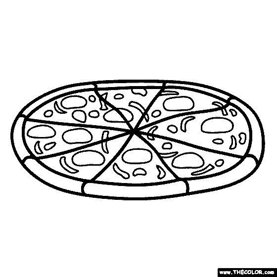 Pepperoni Pizza Coloring Page