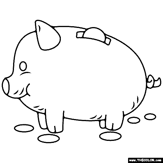 Piggy Bank Coloring Page