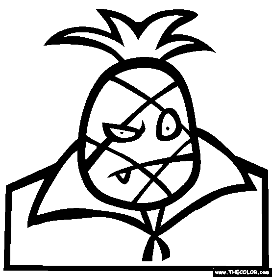 Pineapple Face Coloring Page