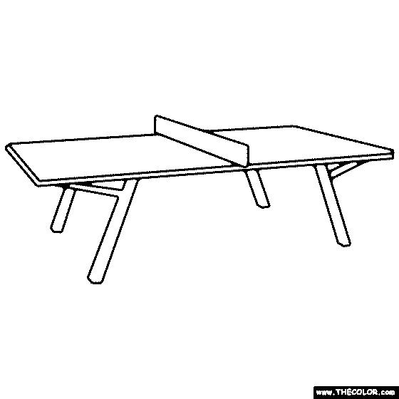 Ping Pong Table Coloring Page