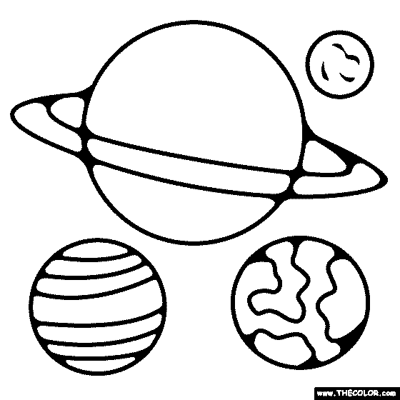 Planets In Space Coloring Page