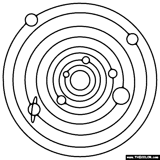 Planets and Sun Coloring Page