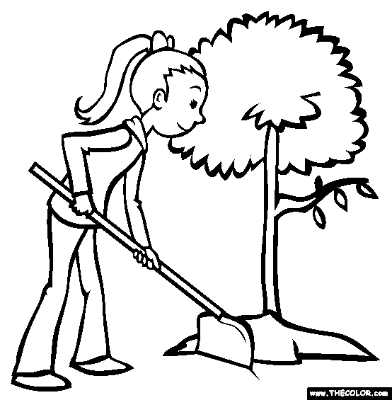 Planting a Tree Coloring Page