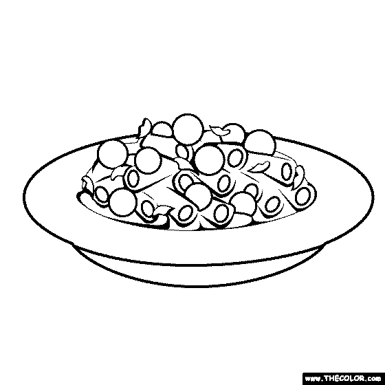 Plate of Pasta Coloring Page