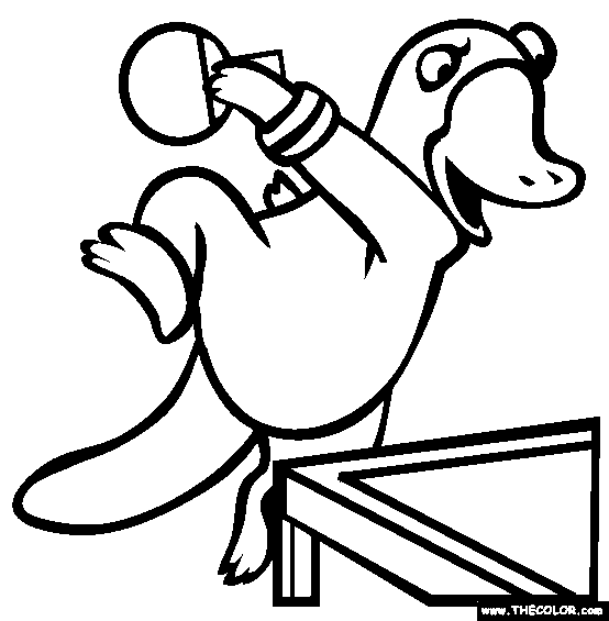 Platypus Ping Pong Coloring Page