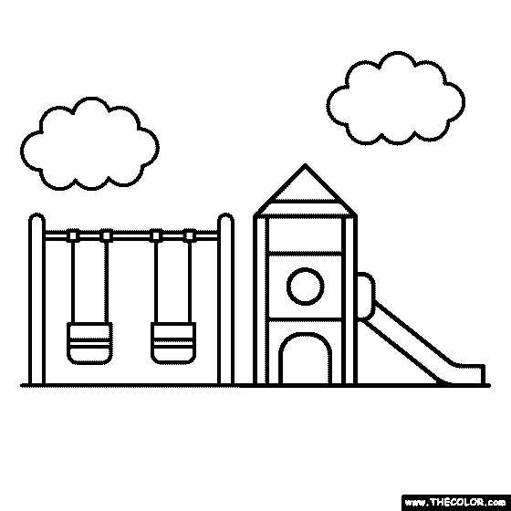 playground equipment coloring pages