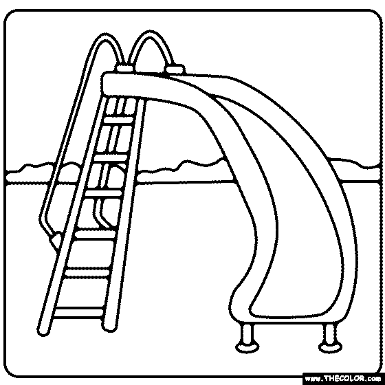Playground Slide Coloring Page