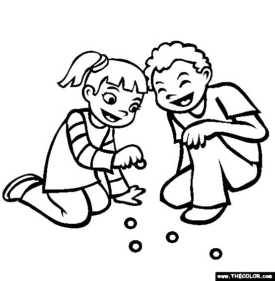 Playing Together Coloring Page