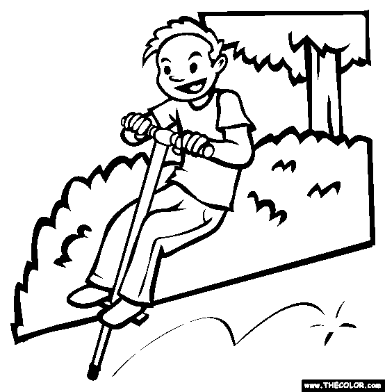 Pogo Stick Coloring Page