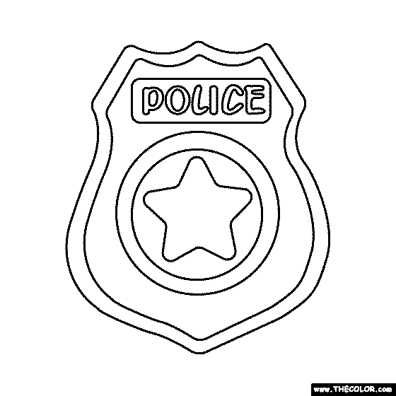 Police Officer Badge Coloring Page