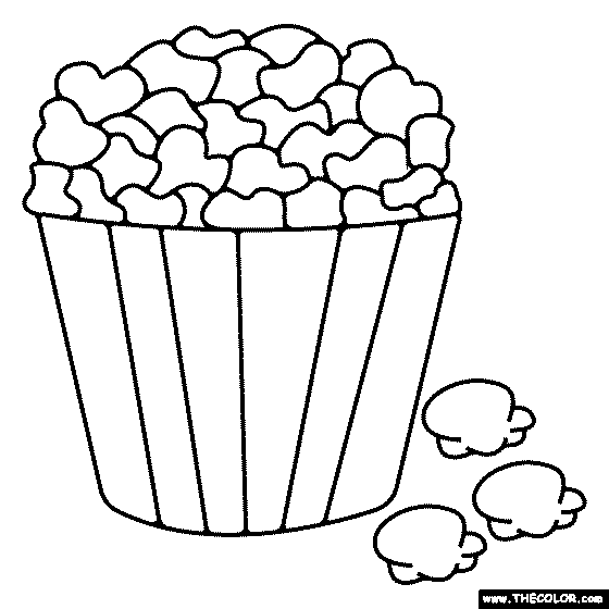 Popcorn Coloring Page