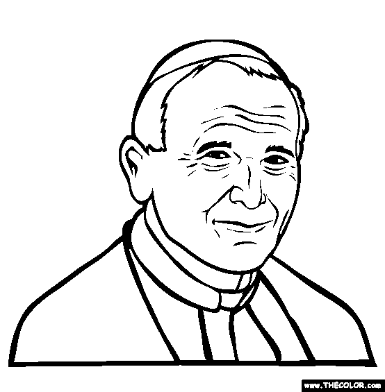 Pope John Paul II Coloring Page