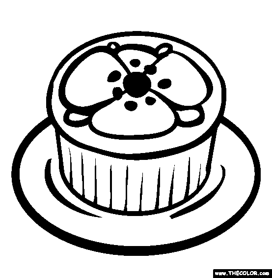 Poppy Cupcake Coloring Page