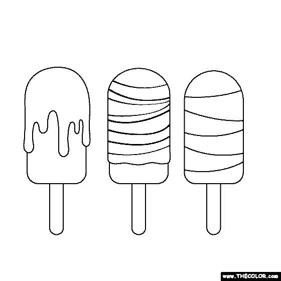 Popsicles Coloring Page