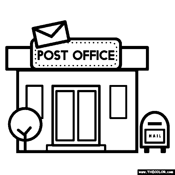 Post Office  Coloring Page