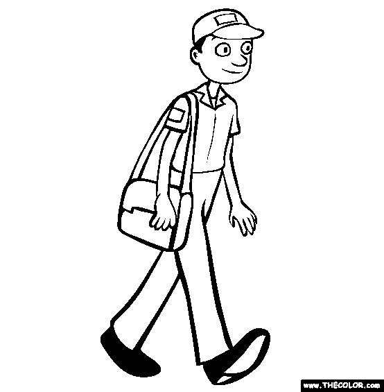 Postman Coloring Page