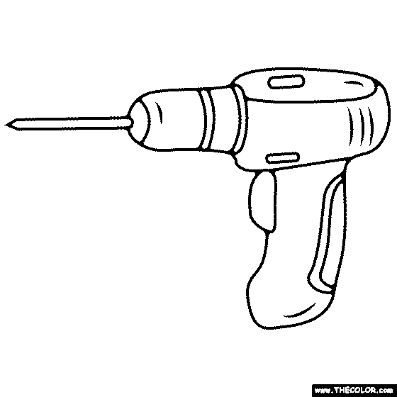Power Drill Coloring Page
