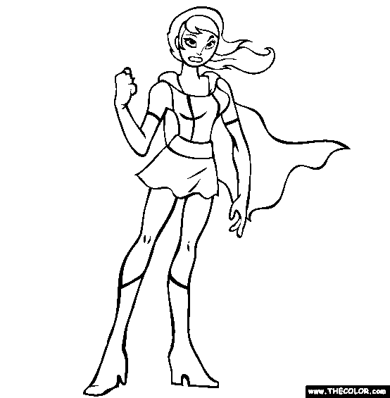 Power Lass Coloring Page