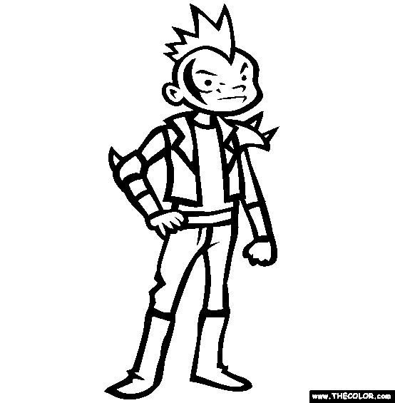 Punk Rocker Halloween Costume Online Coloring Page