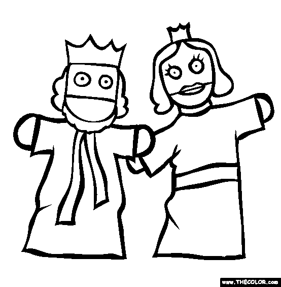 Puppet Show Coloring Page