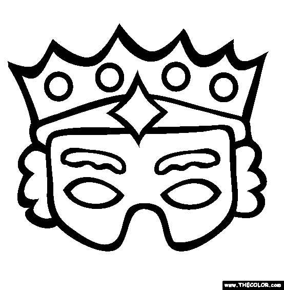 Purim Mask Coloring Page