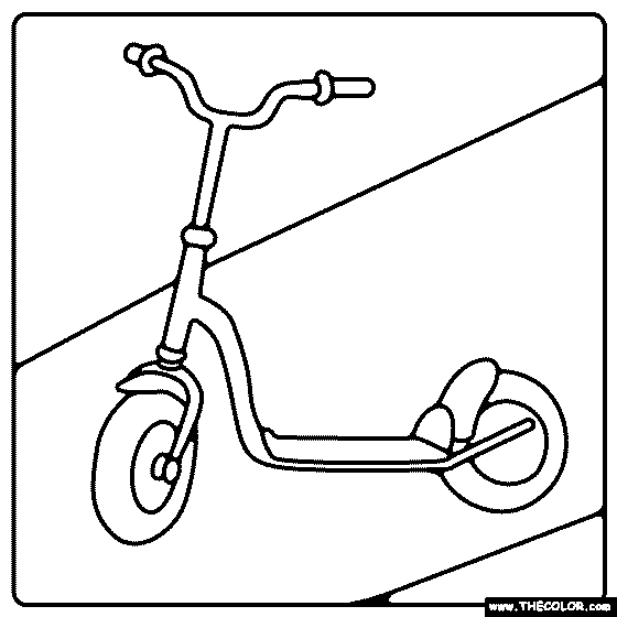 Push Scooter Coloring Page