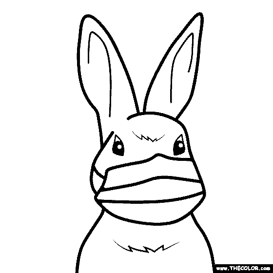 Rabbit with mask  Coloring Page