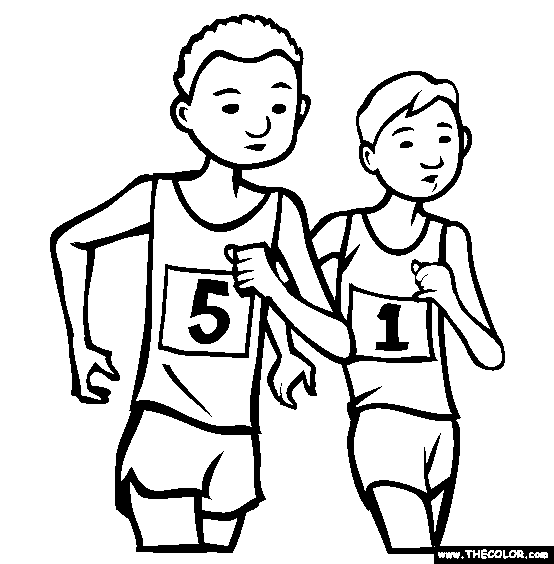 Race Walking Coloring Page