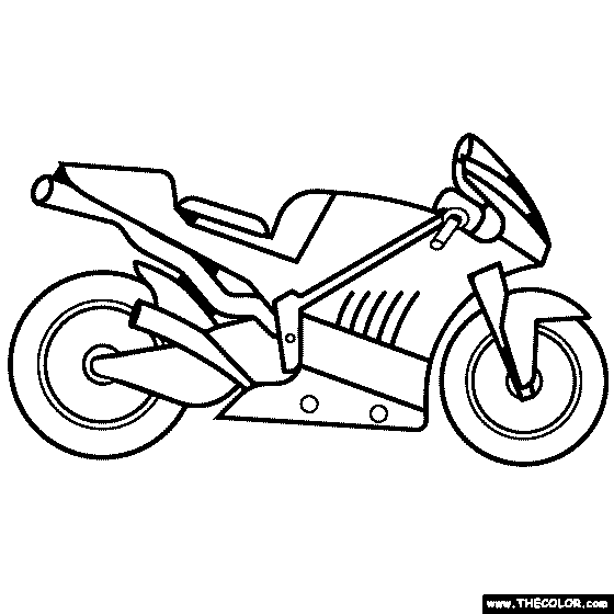 100% free coloring page of Moto Racing Bike. Color