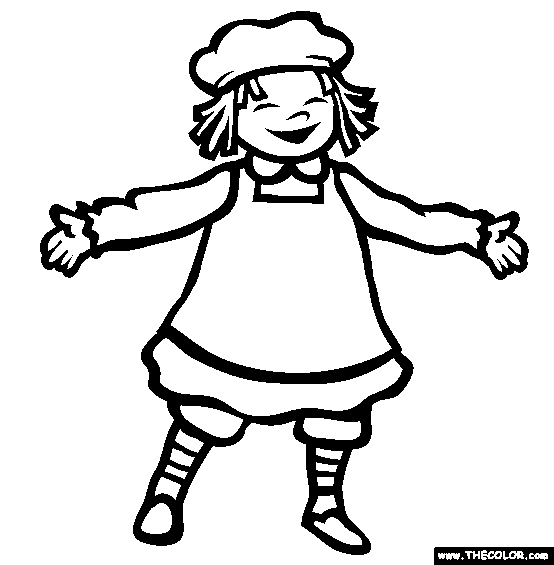 Raggedy Ann Costume Coloring Page