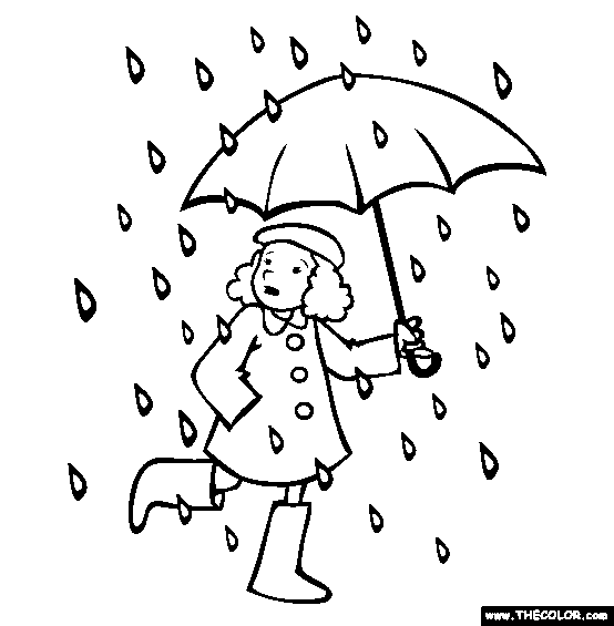 Rain Rain Go Away Coloring Page