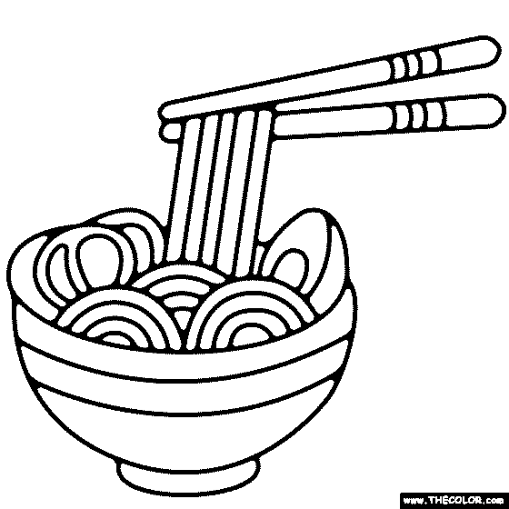 Ramen Bowl Coloring Page