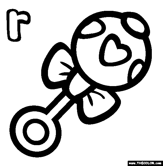 The Letter R Online Alphabet Coloring Page
