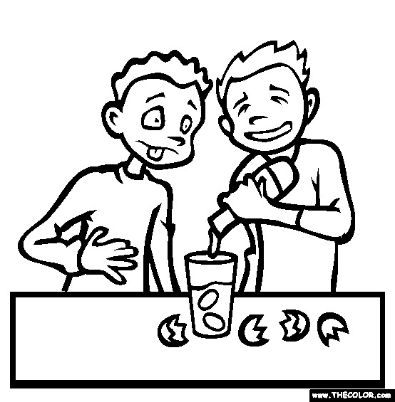 Raw Eggs And Ketchup Coloring Page