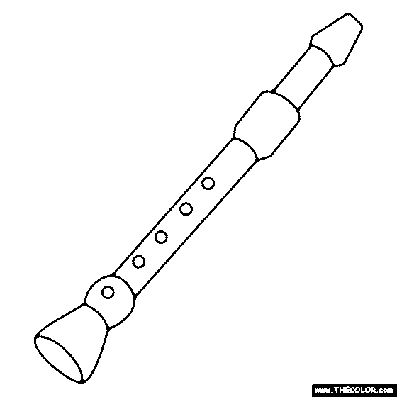 Recorder Coloring Page