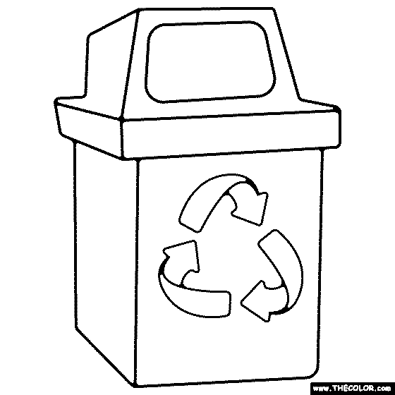 Recycle Bin Coloring Page