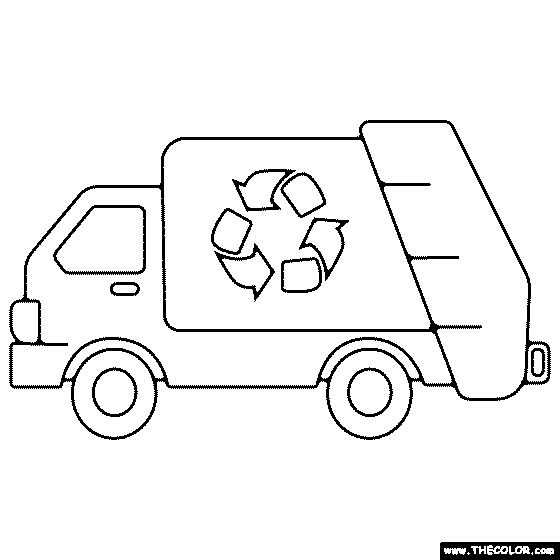 Recycling Truck Coloring Page