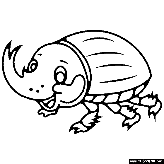 Rhinocerous Beetle Coloring Page