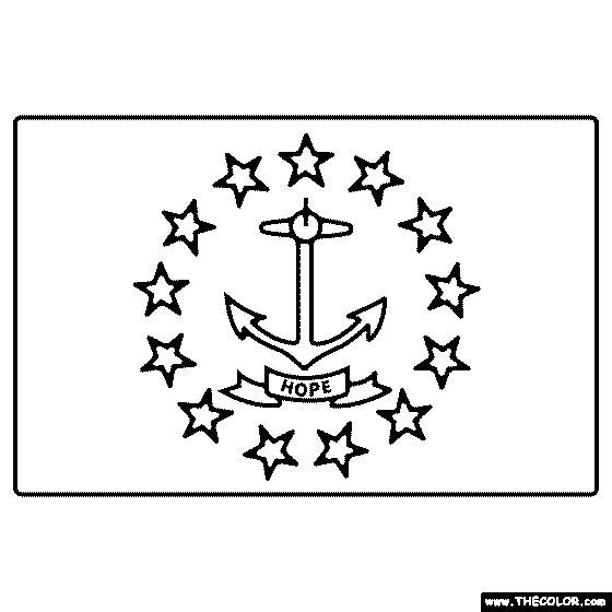 Rhode Island State Flag Coloring Page