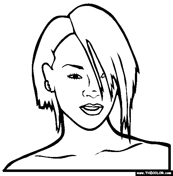 Rihanna Online Coloring Page 